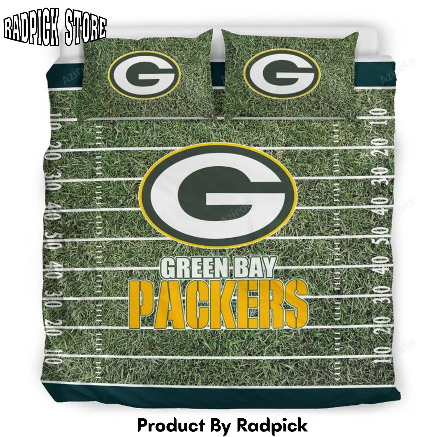 Radpick sport field large green bay packers 3d printing bedding set gift for fan lovers rp3272062